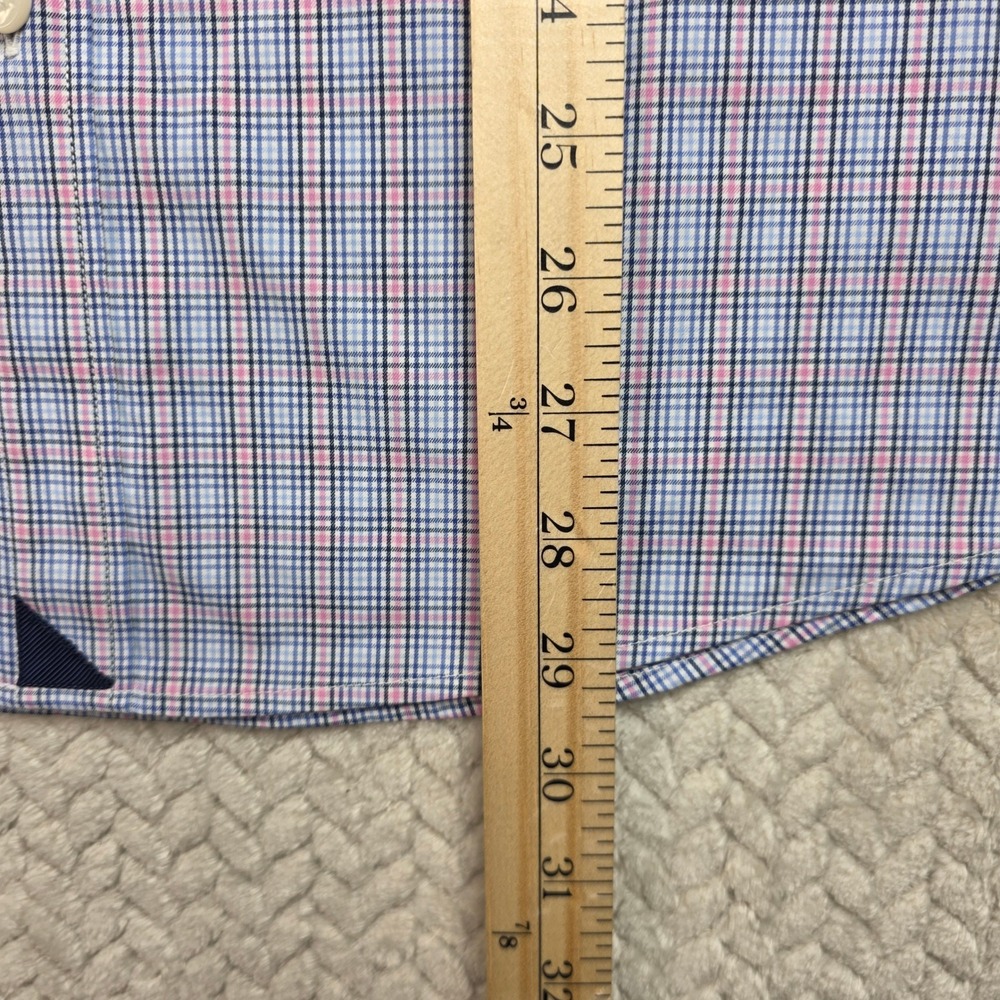 UNTUCKit Mens XL Long Sleeve‎ Plaid Button Down Shirt Blue Pink Stretch - Picture 5 of 7